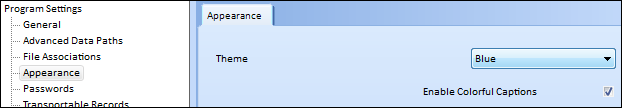 appearance settings screen