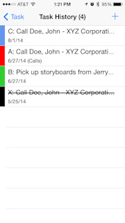 ChaosTasks for iPhone contact history