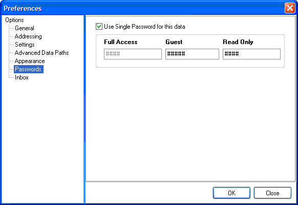 password entry screen