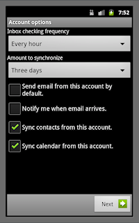 android exchange setup 3