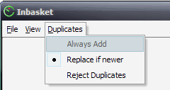 duplicates menu