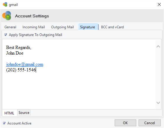 mail settings signature
