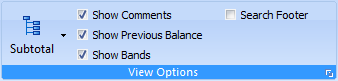 view options on ribbon bar