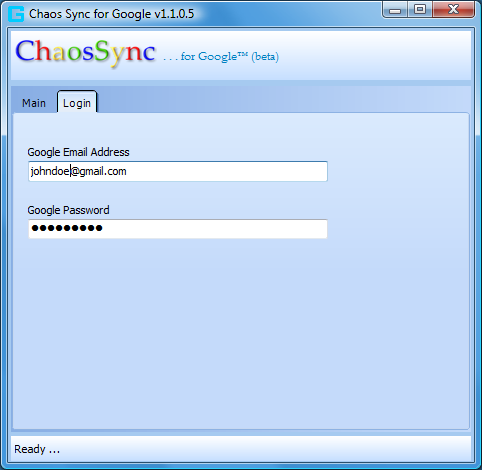 login to chaos sync for google