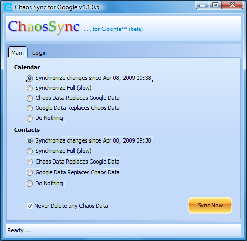 chaossync for google main